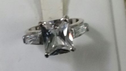 Gold plated princess cut ring