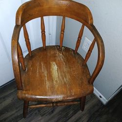 Antique Solid Wood Captain Chair