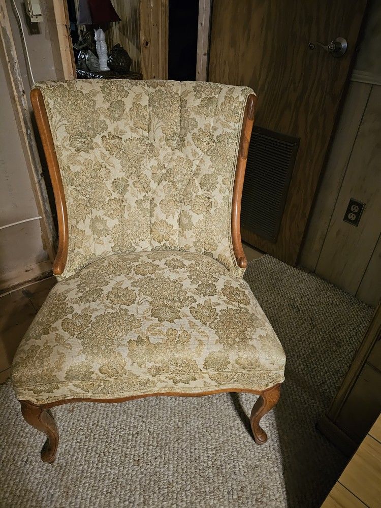 Antique Green And Gold Chair