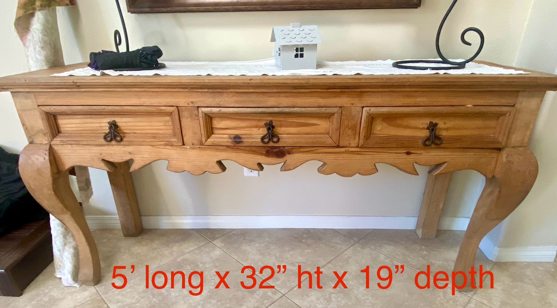 Moving Sale - Pine Console Table Pine $75