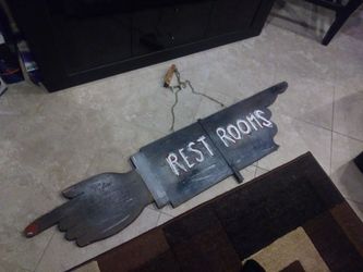 4ft long x 12" wide restroom sign heavy duty