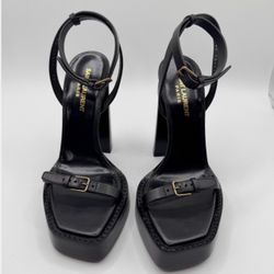 Saint Laurent black leather sandals – size 38.5