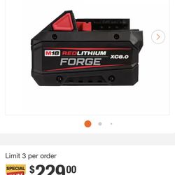 Milwaukee M18 18V Lithium-Ion REDLITHIUM FORGE XC 8.0 Ah Battery Pack