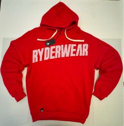 NWT  RyderWear Bodybuilding Kai Greene  Gym Hoodie Sweatshirt  Thick Printed  Red White Men  Size Large