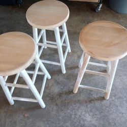 Solid Wood Bar Stool Chairs 3 Plant Stands