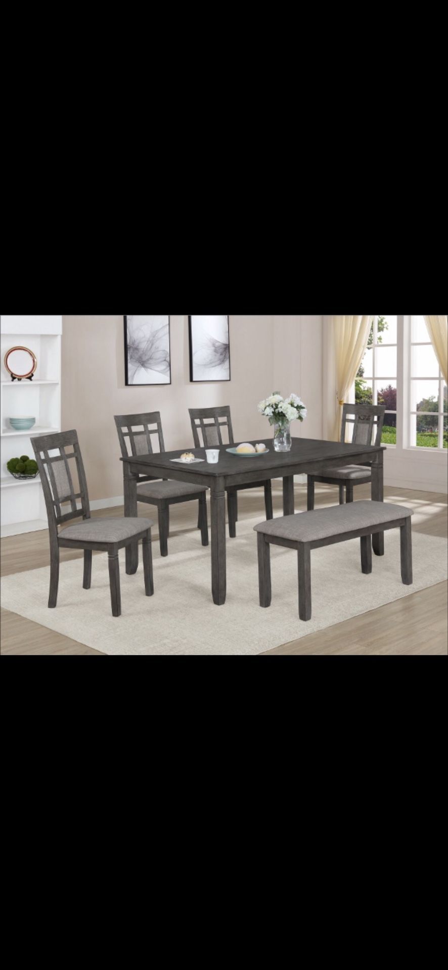 New! Modern Grey Quality Dinette Set 