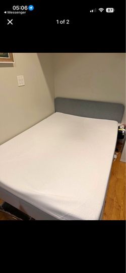 Full sized bed frame and mattress set