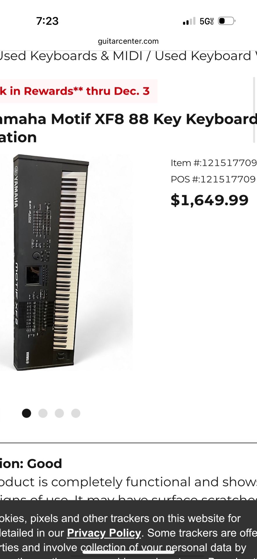 Yamaha Motif Fx8 88 Key 