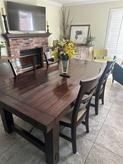 Solid wood dining table