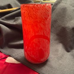 VTG Hand Blown Orange Art Glass