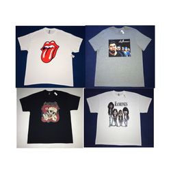 4 MENS XL ROCK T-SHIRTS. (make a offer)