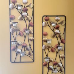 Metal Wall Art Set 2-Pc. with Tealights