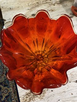 Vantage 50s-60s Mid Century Viking Red Amberina Vase