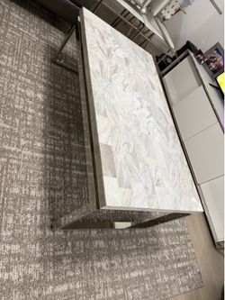 White stone marble coffee table