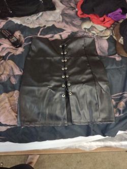 Faux Fake Leather Skirt