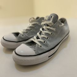 Converse All Star Silver/Grey Velvet Low-Top – Women’s 8