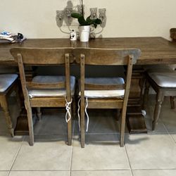 Dinning Set, Wooden Table And Chairs