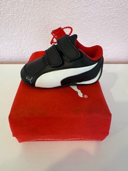 Puma Toddler Sneakers Black White Red US kids size 4