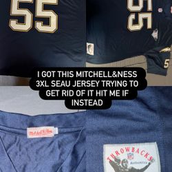 Throw Back Junior Seau MITCHELL&NESS  Jersey 
