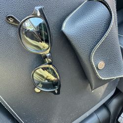 Moscot Lemtosh Sunglasses 44-24-140 (Black) With Custom Blue Gradient Lenses