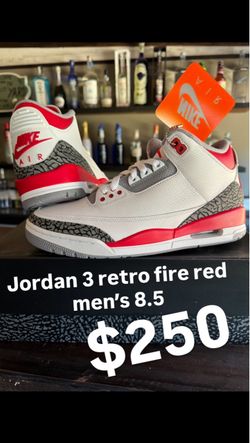 Jordan 3 retro fire red men's 8.5