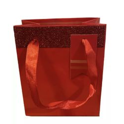 50 Pack Mini Red Gift Bags with Handles, Bulk Party Favor Bags, 4.5 X 5.5 Inch