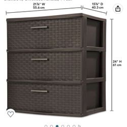 3 Drawer Wide Weave Tower