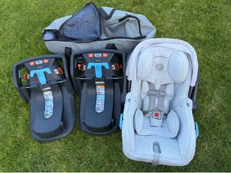 Uppababy infant car seat + 2 car seat bases