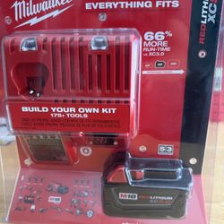 Milwaukee M18 XC 5.0 Battery and charger 