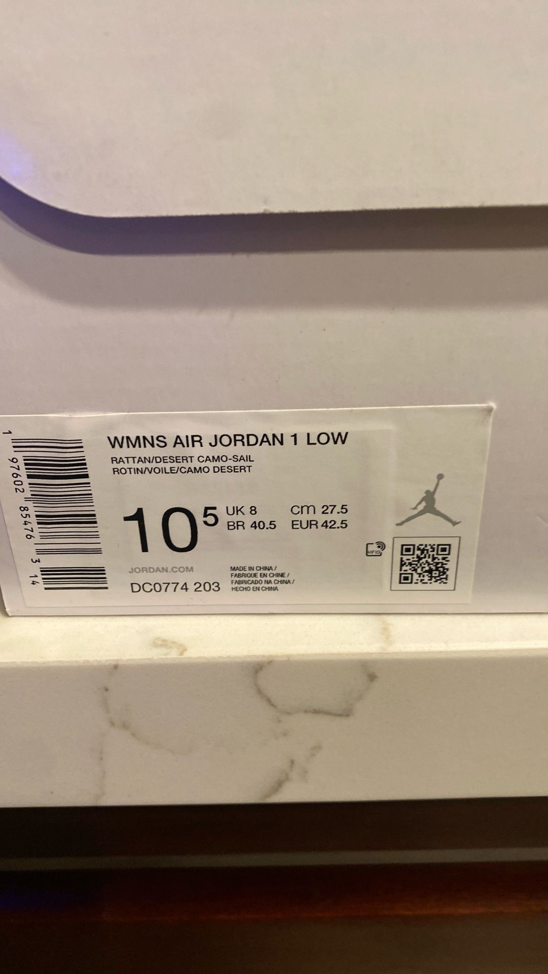 Women's Jordan 1 Low Rattan/Desert Camo-Sail (DC0774 203)
