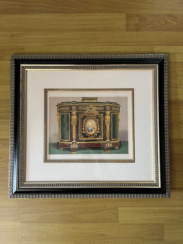 Chromolithography Framed. 1863 A Cabinet 22”x19.5” Inches