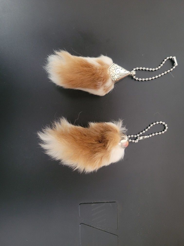Lucky Rabbit Tail Keychains/ Or Cat Toys