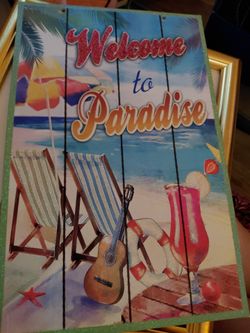 Welcome to Paradise Decorative Wall Sign