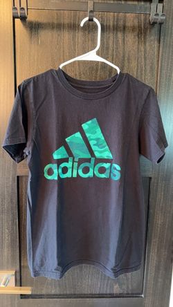 Adidas The Go-To Tee Black T-Shirt with Green Logo Small 0247