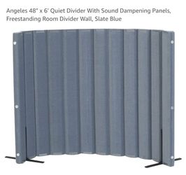 48" x 6' Quiet Divider With Sound Dampening Panels, Freestanding Room Divider Wall