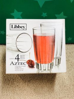 Libbey 4 Aztec Cooler Glasses