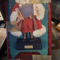 Christmas Fantasy Wonderland Santa Musician Accordion Player Animated Music 1999
