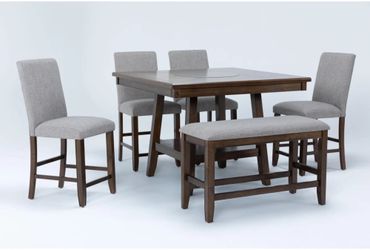 Table with Lazy Susan & Bench