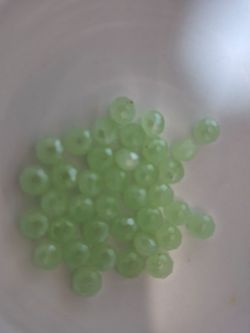 26 3mm glass beads light green