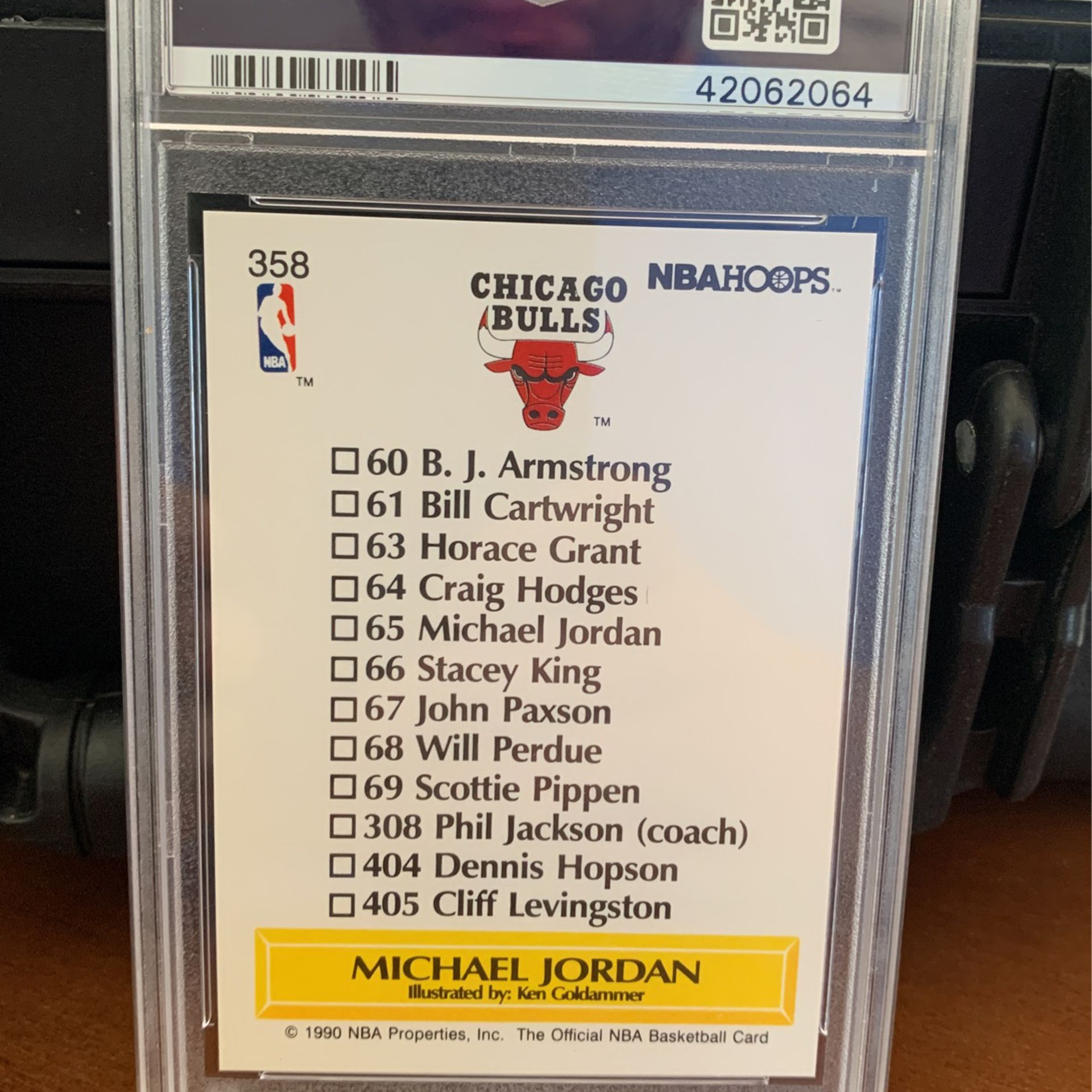 1990 Michael Jordan Team Checklist PSA9