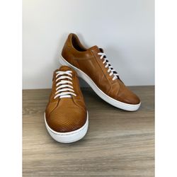 Embassy London Men Sneaker EU 43 Cognac Perforated Leather Handcrafted Casual