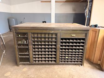 Vintage Industrial Steel Workbench