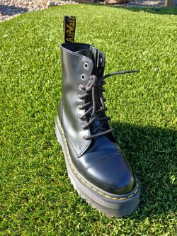 Dr. Martens Black Platform Boots w/Acrylic Shoe Polish Cream