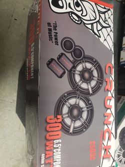 Crunch car speakers and tweeters. Component set