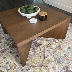 Brown Square Coffee Table 
