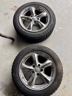 2 Mercedes-Benz OEM Rims with Brand New Tires – 215/55R16 97H