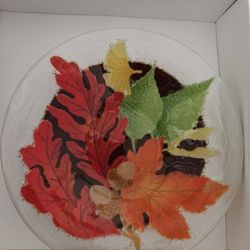 Peggy Karr Glass Plate Fall Leaves