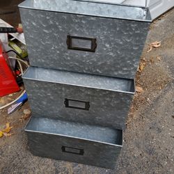 Galvanized  Files Or Mail Holder, Brand New 