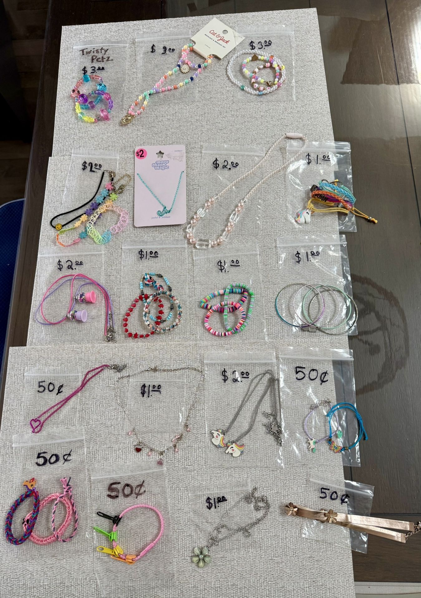 50cents - $3-Girls Jewelry- Necklaces And Bracelets