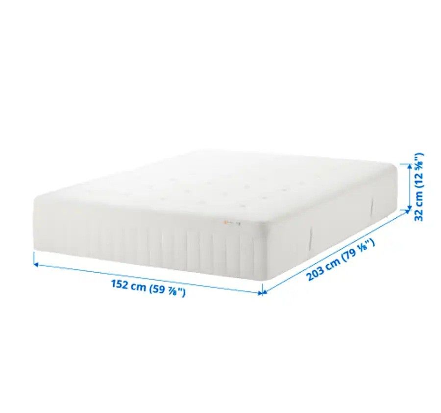 Newer Queen Ikea Hesstun Firm Eurotop Mattress, Boxspring, Bed Frame